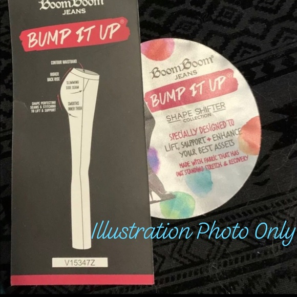 NEW BOOM BOOM Jeans Bump It Up Flocking Jegging Leggings Black Medium Juniors - Picture 4 of 14